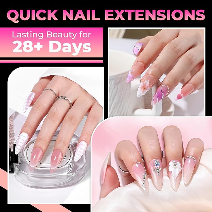 UNA GELLA Stiletto Gel Nail Tips:510Pcs Full Cover Nail Tips Medium Stiletto Almond Pre-etched Fake Clear Acrylic False Nails Sturdy Stiletto Press on Nails for Nail Extensions Home DIY Salon 15 Sizes