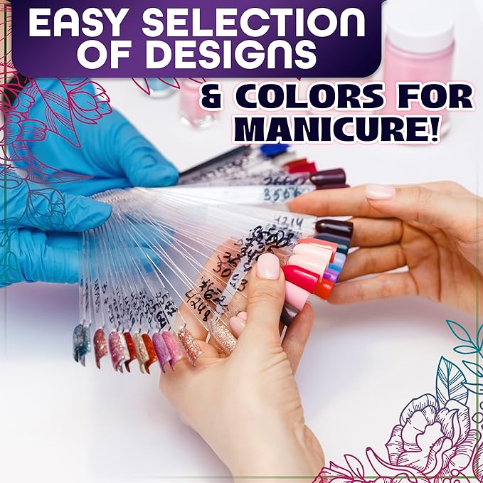 200 Pcs Nail Swatch Sticks - Clear Swatches for Gel Polish - Transparent Acrylic Practice Tips with Metal Rings | Suitable for Adding Designs, Rhinestones, Charms and Nail Art Striping Tape Lines