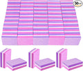 50 Pcs Sponge Nail Buffers,100/180 Grit Mini Nail Files,Mini Buffer Block Nail File for Acrylic & Natural Nails,Double-Sided Buffing Blocks for Manicure & Pedicure,Salon & Home Use(Pink-Purple)