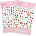 Daily Charme Christmas Festive Holiday Greenery and Bauble 3D Self-Adhesive Xmas Winter Holiday Nail Art Sticker Decorations Home DIY
