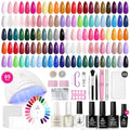 Beetles 85 Pcs Gel Nail Polish Kit with U V Light 55 Colors Gel Nail Kit Jelly Pink Nude Set with Everything Salon at Home Nails Manicure Beginners Set Emotional Spectrum Collection Gifts for Women