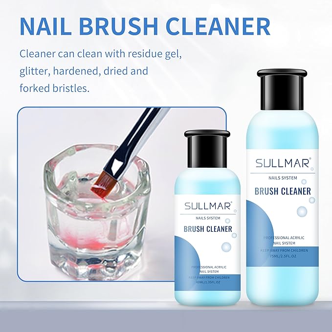 Nail Brush Cleaner For Acrylic Nails 3.8oz Acrylic Nail Brush Cleaner Acrylic Painting Quickly Cleaning Nail Art Brush 115ml Nail Polish Gel Brush Cleaner