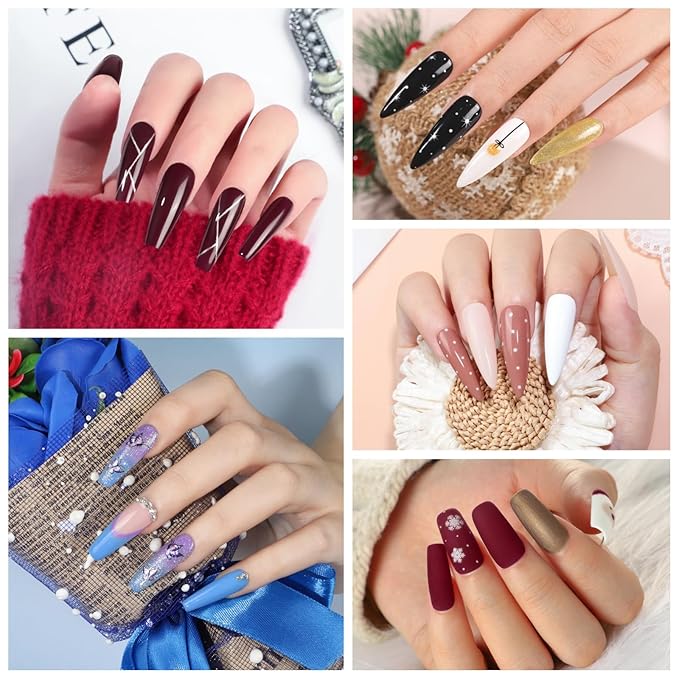 COSCELIA 40PCS Gel Nail Polish Set, 36 Winter Colors Gel Polish Set with Glossy Matte Sliver Top Base Coat Nude Red Brown Blue All Seasons Colors Nails Valentines Day Gifts for Women Teens Girls