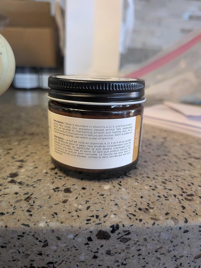 Hearth and Homestead: Handmade Whipped Tallow Balm (Vanilla Orange) - Organic Body Butter with Infused Olive Oil, for Eczema, Rosacea, Baby - 1.3 oz
