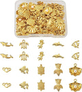 Pandahall 100Pcs Small Alloy Resin Fillers Supplies Ocean Theme Tortoise Fish Dolphin Goldfish Filling Accessories for Resin Jewelry Making