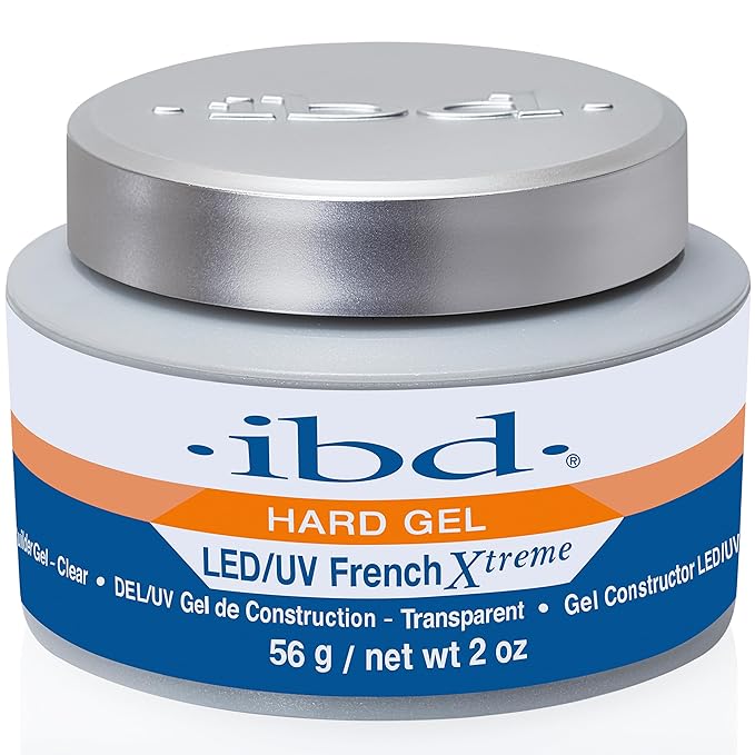 ibd Hard Gel for Nails – LED/UV French Xtreme Clear Builder Gel, Ideal for Nail Extensions, 2 oz