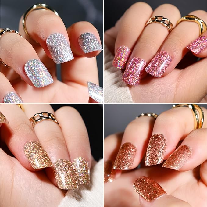 Teenitor Short Press On Nails,Press On Manicure, Glossy Square Press on False Nails, Natural Fake Nails,288pcs