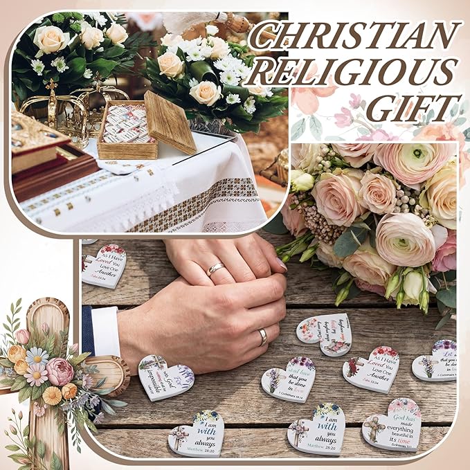 50 Pcs Christian Gifts Bulk for Women Religious Scripture Mini Heart Nail Files Emery Board Double-Sided Nails Boards Bible Verse Group Church Religious Party Favors for Employee Coworker Supplies