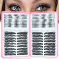 Lash Clusters with Spikes, 60D+80D Left Right Eyelash Clusters Extensions Individual D Curl Fluffy Wispy False Eyelashes DlY Manga Lashes Extension (12-22mm, Left Right Lash Clusters)