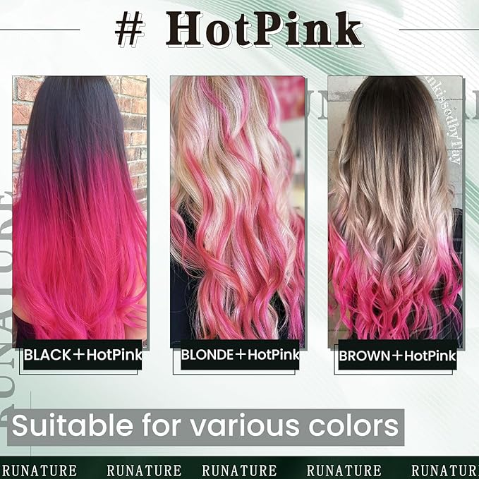 RUNATURE U Tip Hair Extensions Human Hair 14 Inch Hot Pink Hair Extensions Hot Fusion K Tip Extensions Real Human Hair Invisible Pink Extensions Hair Long Lasting 20g 25s