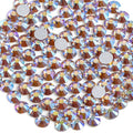 beadsland 2880pcs Flat Back Crystal Rhinestones Round Gems for Nail Art and Craft Glue Fix, Lt.Colorado Topaz AB,SS4,1.5-1.7mm