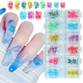 48 Pcs/box Nail Art Flowers Decorations Nail Charms 3d Butterfly 5d Embossed Flower Decor for Nail Gradient Ripple Butterfly Petal Nail Rhinestone Diamond Diy Nail Jewelry Charms Accessories Supplies