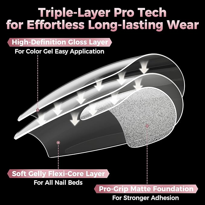 Medium Gel Coffin Nail Tips, 240pcs Soft Gel Pre-Shaped Acrylic Fake Nails, Half Matte Full Cover Clear Press on Flase Nail Tips for Extension Nail Manicure Home DIY 12 Sizes Gelly Tips