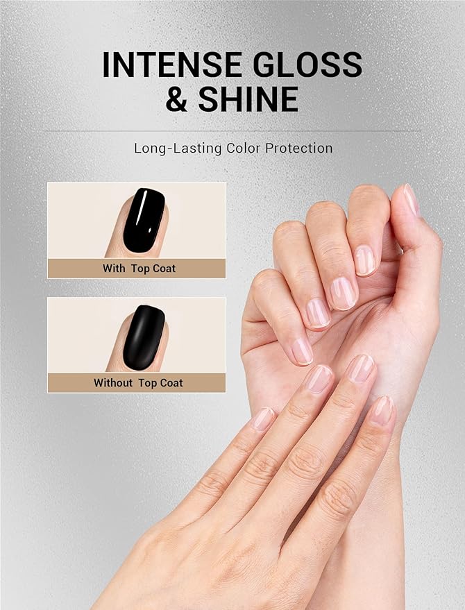 MelodySusie Gel Top Coat-15ml No Wipe Top Coat, High Gloss Shine Finish Long Lasting Top Gel for Clear Nail Gel and Acrylic Nails, for Home DIY and Nail Salon 0.5fl oz