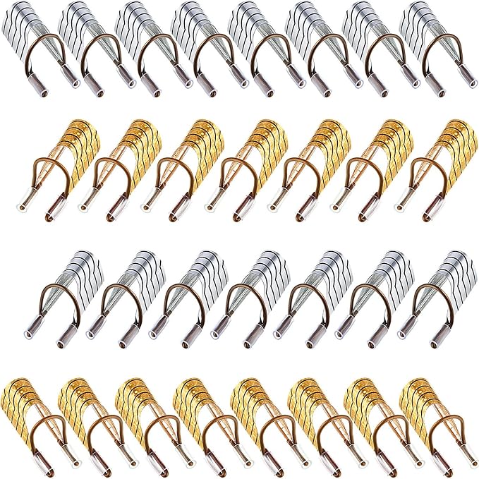 20 Pieces Reusable Nail Extension Forms Guide Protector Nail Tips Acrylic UV Gel Protector for Salon Home Supply(Gold, Silver)