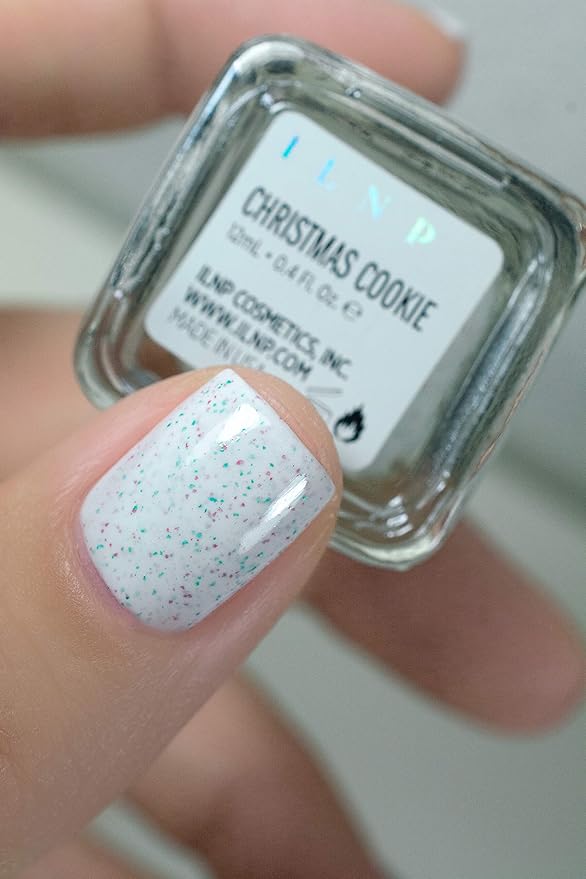 ILNP Christmas Cookie - Creamy White Speckled Nail Polish, Chip Resistant, 7-Free, Non-Toxic, Vegan, Cruelty Free, 12ml