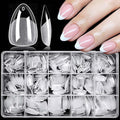 LoveOurHome 360pc Short Almond Nail Tips Clear Fake Nails Short Almond Gel Nail Tips Full Cover Acrylic Nails Clear Press on Nails XS Stiletto False Nail 15 Sizes Fingernail for Gel Nail Extension
