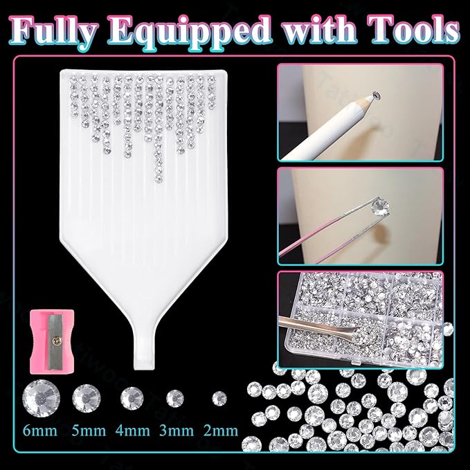 20000Pcs Silver White Crystal Flatback Jelly Resin Rhinestones for Bedazzling, Mix Sizes White Clear Rhinestones Gems Bedazzling for Crafting, Flatback Rhinestone for DIY Face Makeup Crafts Tumblers