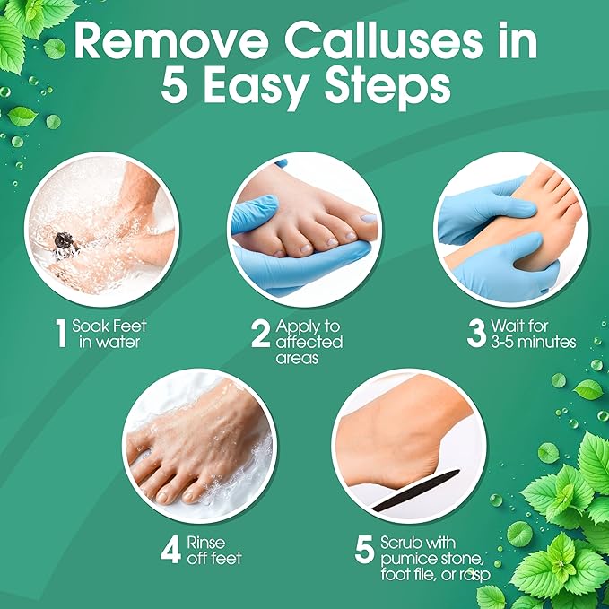 Callus Remover for Feet, Extra Strength Foot Callus Remover Gel, 8oz Salon Grade Home Pedicure Supplies for Dry Skin, Cracked Heel, Professional Strength Foot Care, Cool Mint