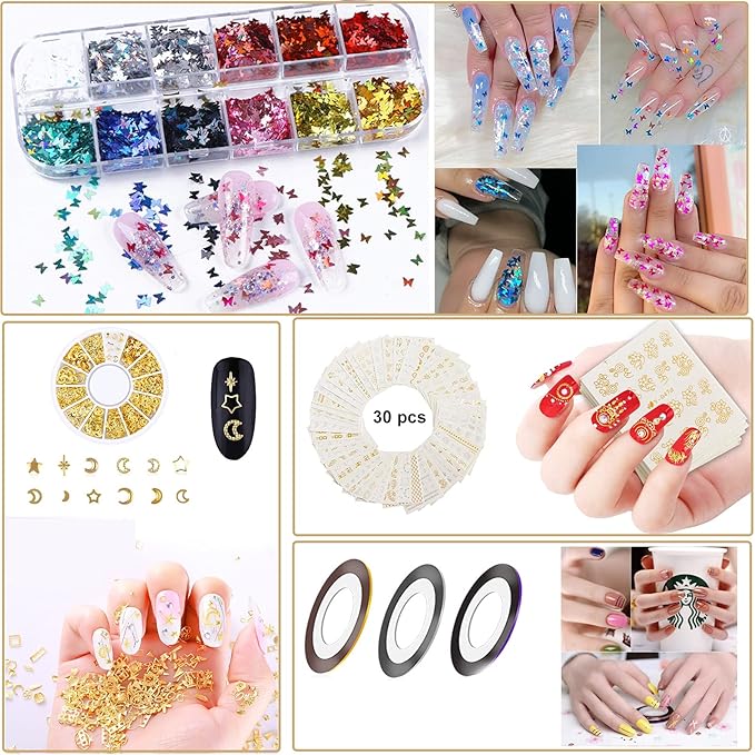 Upgrad 116 PCS Portable Electric Nail Drill Polish File Kit with 120W UV LED Nail Lamp Gel Manicure Dryer Lamp,Acrylic Nails Gel Polishing Shape Tools Supplies Set,Manicure Pedicure Nail Files DIY
