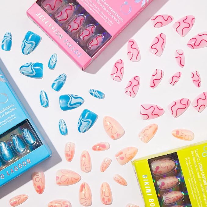 Chillhouse - Chill Tips, Press on Nails Kit - Goo Lagoon (Almond) - 24 Nail Shapes & Sizes - Up to 3 Weeks of Wear - Customizable Fit - Reusable - Latina Founded & Women Owned - Beauty & Self Care