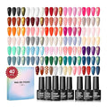 COSCELIA 40pcs Gel Nail Polish Set, 35 Colors Nail Gel polish with 5 Bottles Base and Top Coat White Brown Black Nude Red Orange Winter Spring Colors Nail Art Valentines Day Gifts for Women Girls