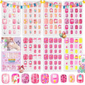 SAVILAND Press on Nails for Kids 168PCS: Kid Press on Nail for Girls Colorful Patterns Kids Fake Nails Tips Strong Adhesion Short Square False Acrylic Nail Art Christmas Easter Gifts 8-12 Years Child