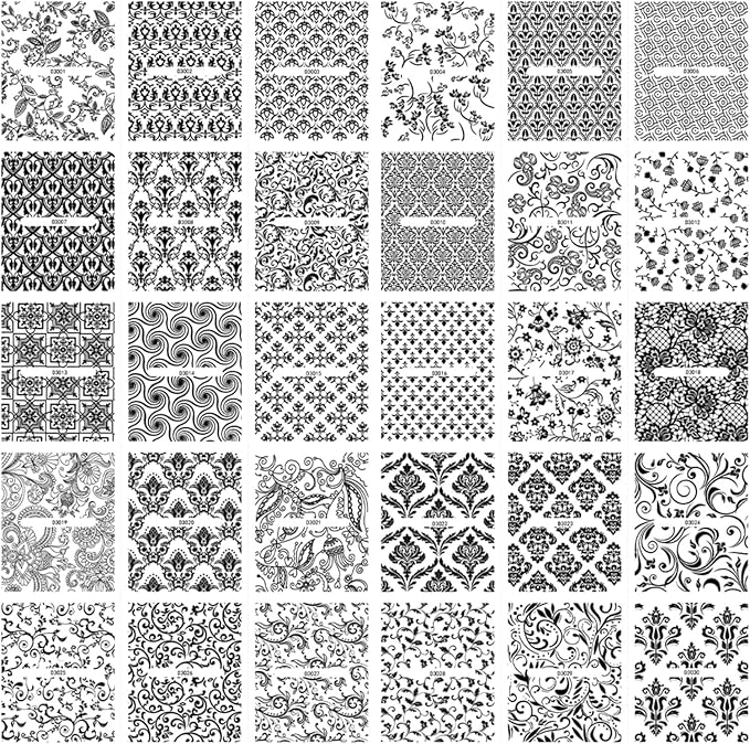 30 Sheets Black Nail Art Stickers Decals 3D Self-Adhesive Lace Nail Decals Retro Flower Designs Nail Supplies Summer Nail Decoration DIY Nails Accessories for Women