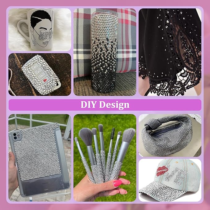 Resin Rhinestones for Crafting, 2 Boxes Silver Flatback Crystals for Bedazzling Crafts DIY Nail Art Deco, Non Hotfix Bulk Gems for Tumbler Shoes Clothing Fabric Face Makeup