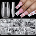 LoveOurHome 360pc Medium Square Nail Tips Clear Fake Nails Square Soft Gel Nails Tips Full Cover Acrylic Nail Clear Press on Nails Medium 15 Sizes Fingernails for Gel Nail Extension