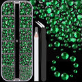 Resin Rhinestones for Crafting, 1 Box Dark Green Flatback Crystals for Bedazzling Crafts DIY Nail Art Deco, Non Hotfix Bulk Gems for Tumbler Shoes Clothing Fabric Face Makeup