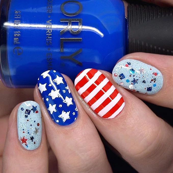 Whats Up Nails - B043 Stars and Stripes Stamping Plate for Nail Art Design