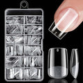 240pc Square Gel Nail Tips Short Fake Nails Clear Press ons Nail, Short Square Nails Tips Acrylic Nails Extension Soft Gel Nails Tip Full Cover Fake False Nail Clear Artficial Fingernails