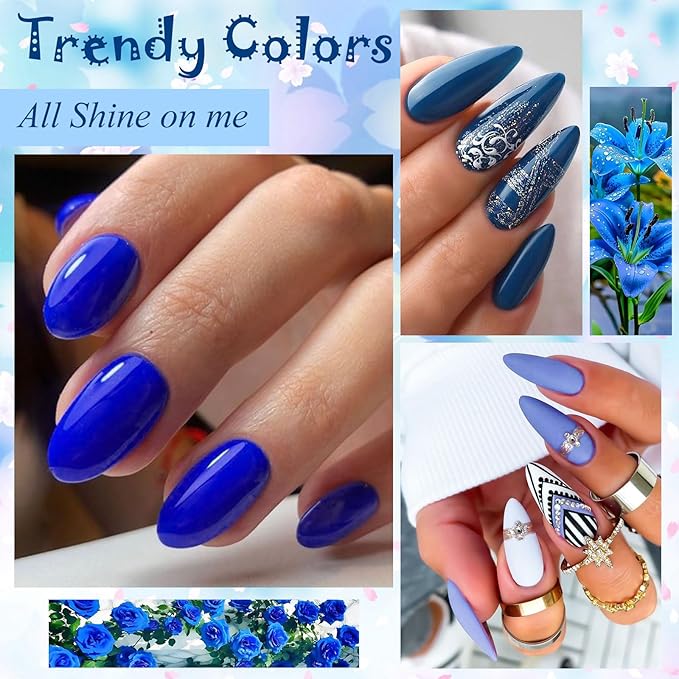 MEET ACROSS 9 Colors Gel Nail Polish + 3PCS Function Gel Nail Polish Kit,Fashion Nail Art Set Design Gifts for Women Manicure Salon (SET4, 12pcs)