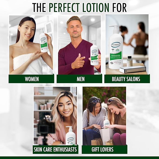 GLY MIRACLE Fragrance-Free Non-Greasy Body Lotion, 16 oz High-Glycerin Moisturizer for Sensitive, Extremely Dry Skin, Hands, Feet & Body