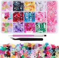3D Nail Charms Set 9 Colors Flower Butterfly Bow Rabbit Nail Gems Big Bear and Heart Nail Jewels Pearls for Nail Art, Craft and Decoration with Tweezer and Brush