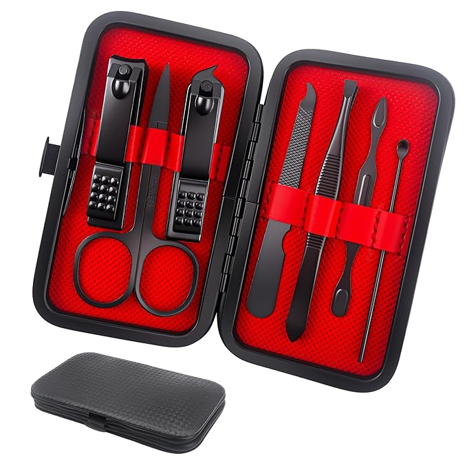 Manicure Set Stocking Stuffers for Men, Easter Basket Stuffers for Teens Manicure Kit Nail Clippers Kit Grooming Kit Pedicure Care Tool Valentines Gifts for Men Dad Birthday Gifts for Teen Boys Father