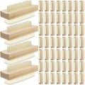 Patelai 100 Pack Wooden Nail Brush Bulk Two-sided Hand Fingernail Brush Non-slip Wood Heavy Duty Stiff Nail Scrubber for Nails and Toes Cleaning, Hand Scrub Brushes for Travel
