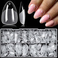 LoveOurHome 600pc Short Almond Nail Tips Clear Fake Nails Short Almond Gel Nail Tips Full Cover Acrylic Nails Clear Press on Nails XS Stiletto False Nail 15 Sizes Fingernail for Gel Nail Extension