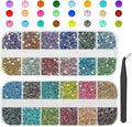 24 Color 2mm Small Crystal Resin Rhinestones for Bedazzling Crafting SS6 Tiny Flatback Stones Colorful Gems Diamonds Charms for Nails Eyes Face Makeup Tumblers Bottles DIY Crafts Clothes Shoes