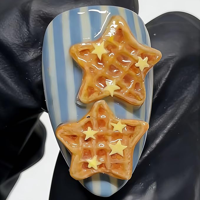 3D Waffles Gel Nail Art Mold Arts Resin Biscuit Molds for Accessories Supplies Dessert Silicone Tools Nails Style