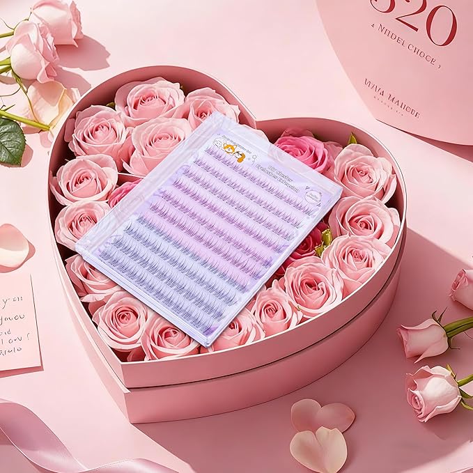 Self Adhesive Eyelashes, Individual Lashes Clusters for Natural Lash Clusters Kit, Pre Lash Glue Wispy Cluster Eyelash Extensions Kit Easy to Apply 120 PCs 9mm 10mm 11mm 12mm