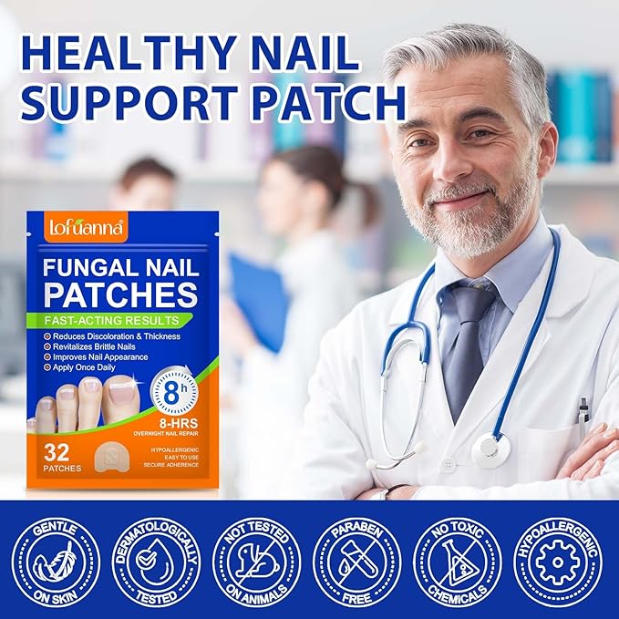 Extra Strength Toenail Treatment - 64 Pcs Nighttime Nail Patches, Overnight Toe Nail Treatments for Damaged Nails Foot Nails Repair and Care, 8-Hour Restores Healthy Appearance