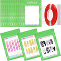 100PCS Empty Solid Green Holographic Nail Storage Bag Press on Nail Packaging Bag and 100PCS Shiny white cardboard Nail Tips Packaging Bags with 1 Roll Transparent Tape