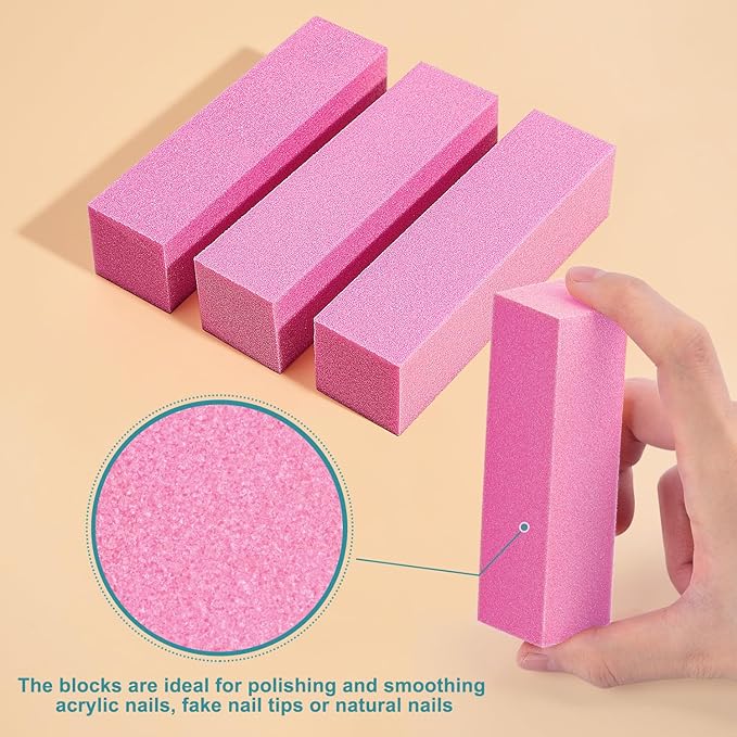 TsMADDTs Nail Files and Buffers, 13 pcs Nail Kit with 3-Way Sanding Block, 4-Way Buffing Block, 100/180 Files, Cuticle Nippers & Cuticle Pusher