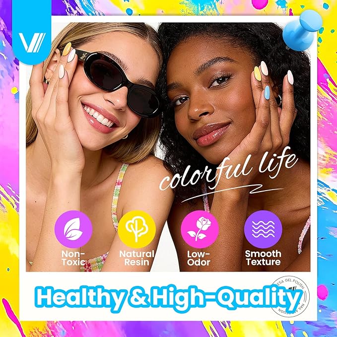 VANREESA 115Pcs Gel Nail Polish Kit with U V Light Nail Drill Almond Nail Tips -40 All Seasons Colors Gel Polish Set with 5Pcs Base Top Coat Gel Nail Kit for Beginners with Everything Gifts for Women
