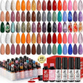 Lavender Violets 49 Pcs Gel Nail Polish Set, 45 Colors Gel Polish U V Nail Kit with Glitter Glossy Matte Base and Top Coat Set for Home Salon Manicure A906