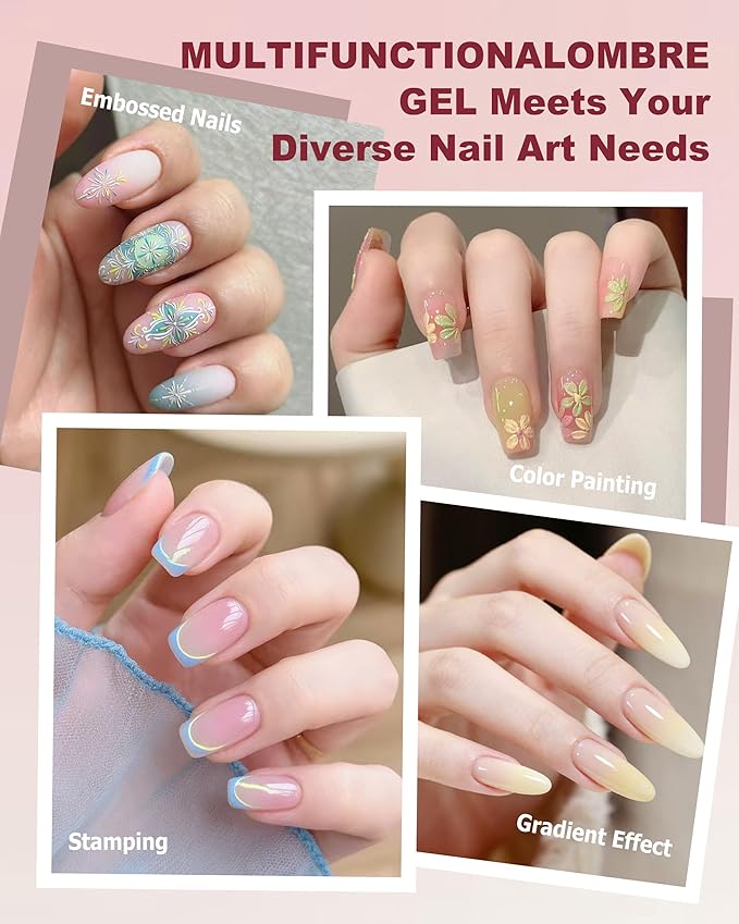 16 Colors Gradient Blooming Gel Nail Polish Palette, Aura Nail Art Kit for Blush Nails, Solid Creamy Gel for Ombre Nails, Sponge Patting Painting Gel, UV/LED Cured Nail Art Set for Beginners