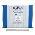 ForPro Professional Collection Zebra Foam Board, 100/180 Grit, Double-Sided Manicure Nail File, 7" L x .75" W 50-Count