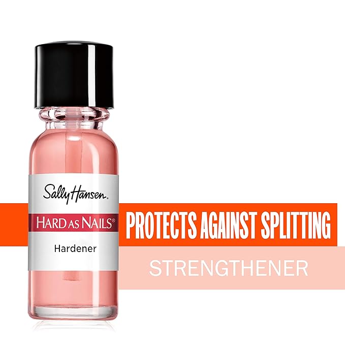 Sally Hansen Hard As Nails Nail Strengthener, Natural Tint | Pack of 2 | Rosy Tint | Base Coat | 0.45 Fluid Ounces